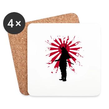 Japan,samurai, Japanese - Coasters (set of 4) - white - Front