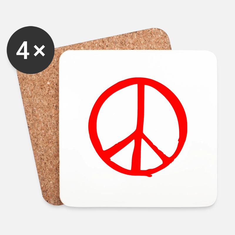 peace sign - Coasters (set of 4) - white