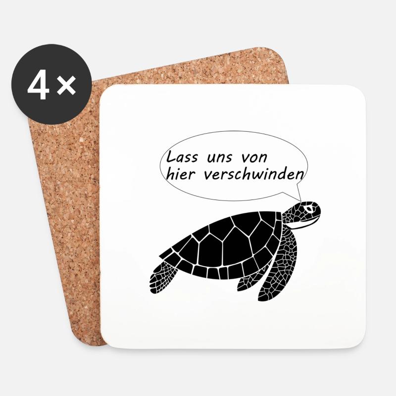 Schildkröte - lass uns verschwinden - Untersetzer (4er-Set) - Weiß