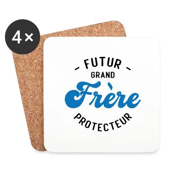 Futur Grand frère Protecteur - Dessous de verre (lot de 4) - blanc - Devant