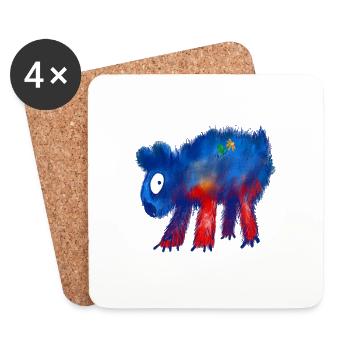 Colorful animal - Coasters (set of 4) - white - Front