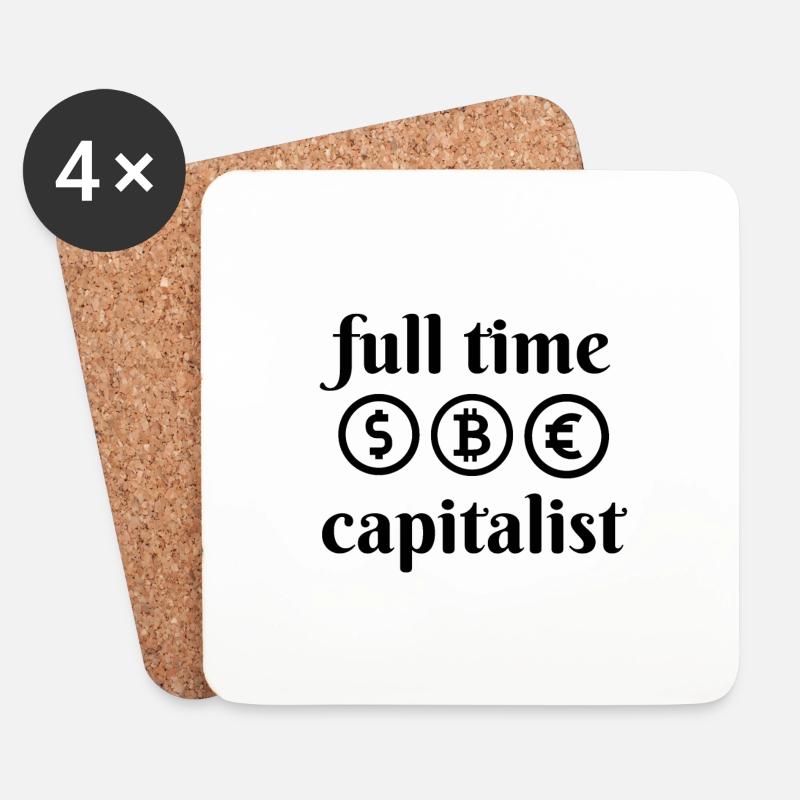 Vollzeit Kapitalist - Untersetzer (4er-Set) - Weiß