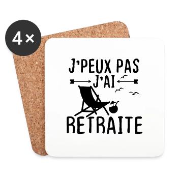 J peux pas j ai retraite - Dessous de verre (lot de 4) - blanc - Devant