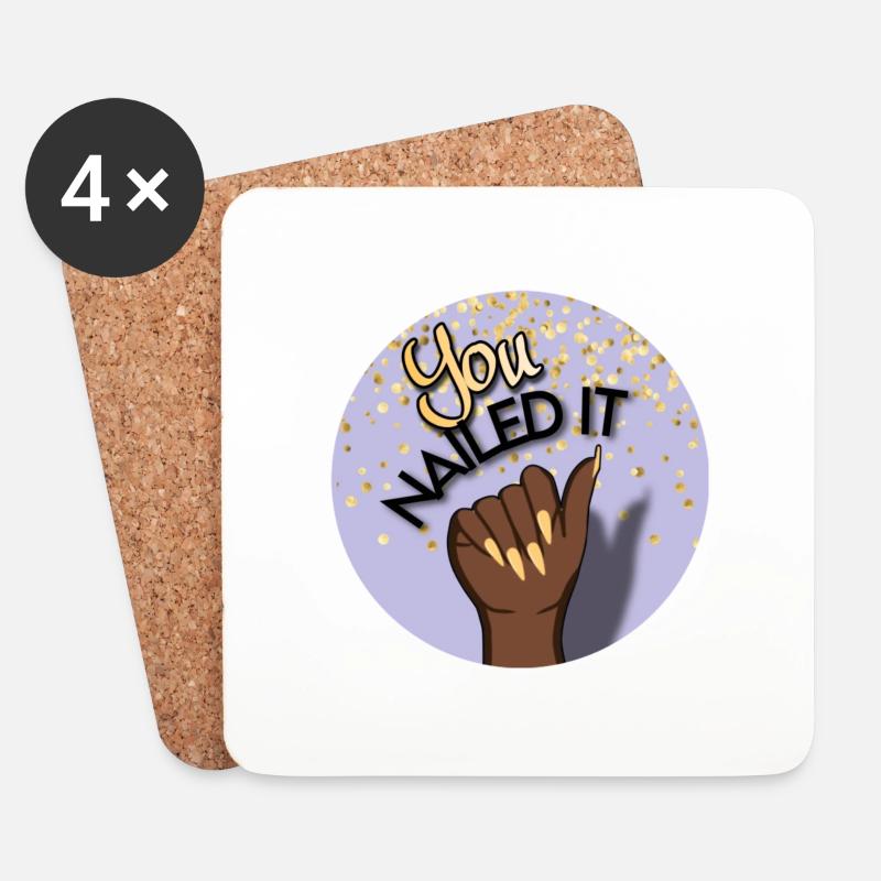 You nailed it! Du hast es geschafft! - Untersetzer (4er-Set) - Weiß