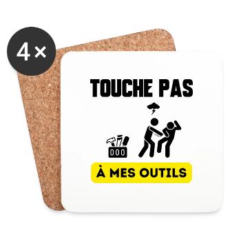 touche pas à mes outils - Dessous de verre (lot de 4) - blanc - Devant