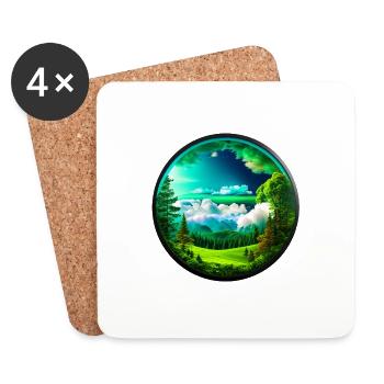 Schöne Landschaft kreisrund freigestellt - Untersetzer (4er-Set) - Weiß - Vorne