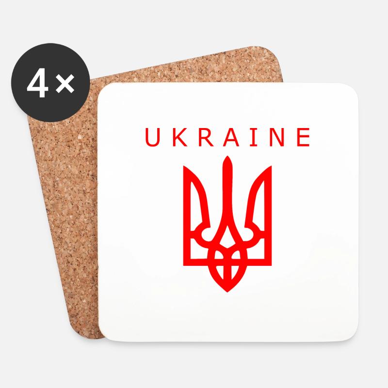 Ukraine - Untersetzer (4er-Set) - Weiß