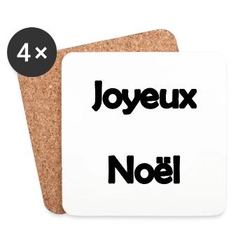 NOËL. ANNEE. ANNIVERSAIRE. RETRAITE. PAPA. MAMAM. - Dessous de verre (lot de 4) - blanc - Devant
