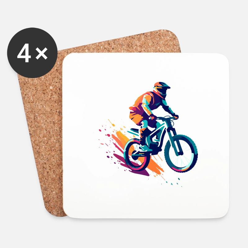 Mountainbikedesign - Untersetzer (4er-Set) - Weiß
