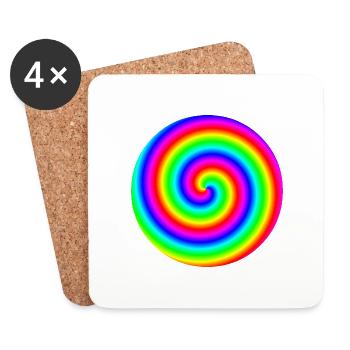 3D Arc-en-ciel Idée Cadeau Tube Hypnose Colorée LGBT - Dessous de verre (lot de 4) - blanc - Devant