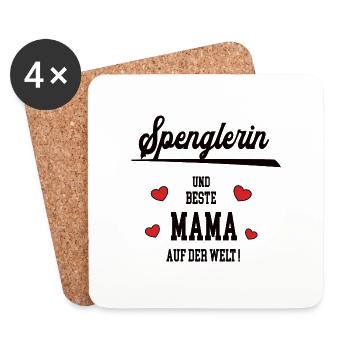 Beste Mama Spenglerin Muttertag Geburtstag Mutter - Untersetzer (4er-Set) - Weiß - Vorne