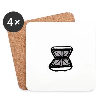 Grille-pain à sandwich - Dessous de verre (lot de 4) - blanc - Devant