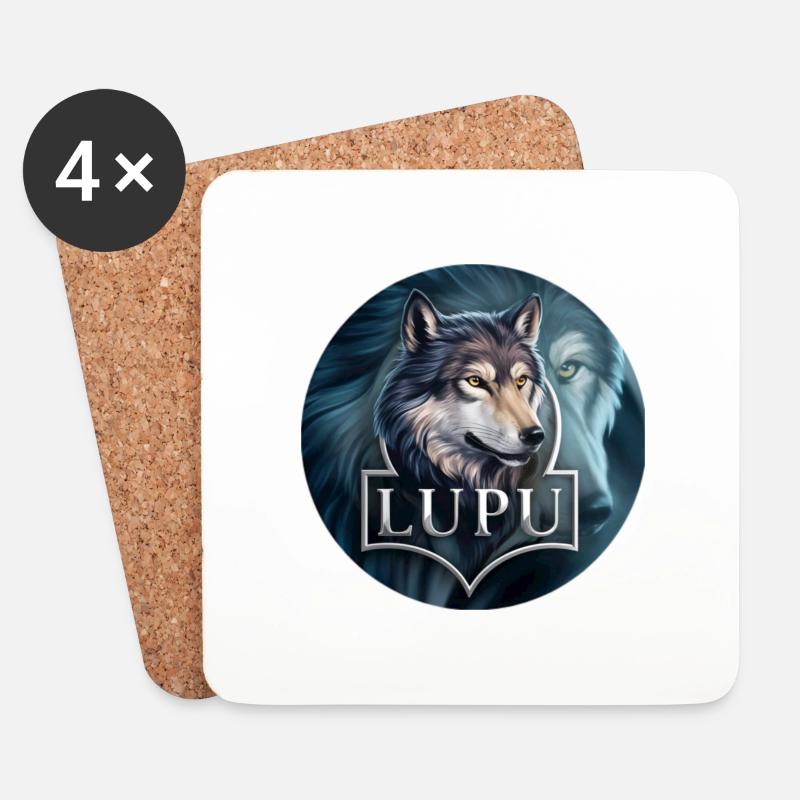 Der Wolf - Untersetzer (4er-Set) - Weiß