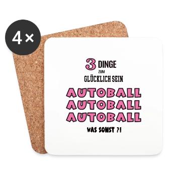 Autoball Autofußball Autoballerin Fan Spielerin - Untersetzer (4er-Set) - Weiß - Vorne