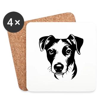 Jack Russel Terrier Hund Kopf - Untersetzer (4er-Set) - Weiß - Vorne