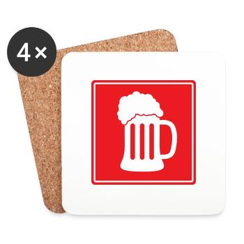 Bière extincteur de soif - Dessous de verre (lot de 4) - blanc - Devant