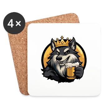 Wolf Beer Comic - Coasters (set of 4) - white - Front