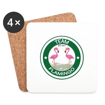 Team Flamingo - Untersetzer (4er-Set) - Weiß - Vorne