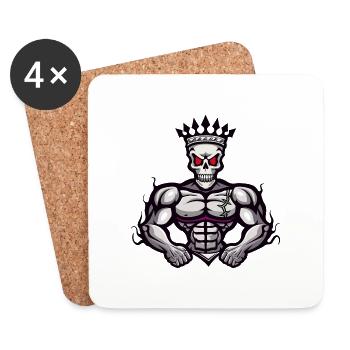 Skeleton Muscles Bodybuilding King - Coasters (set of 4) - white - Front