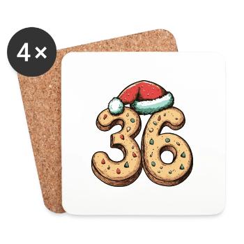 36 Number Christmas - Coasters (set of 4) - white - Front