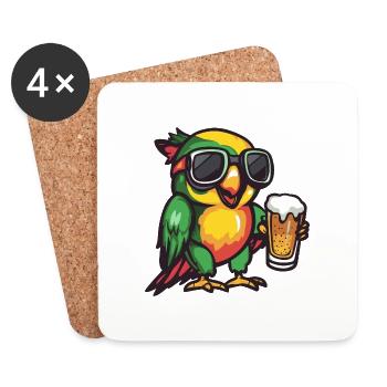 Papagai Ski Beer - Coasters (set of 4) - white - Front
