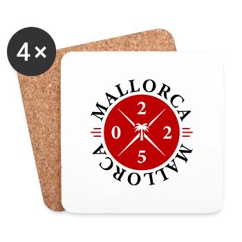 Mallorca 2025 Palm Tree - Coasters (set of 4) - white - Front