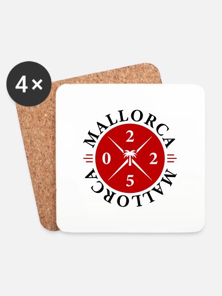Mallorca 2025 Palme - Untersetzer (4er-Set) - Weiß