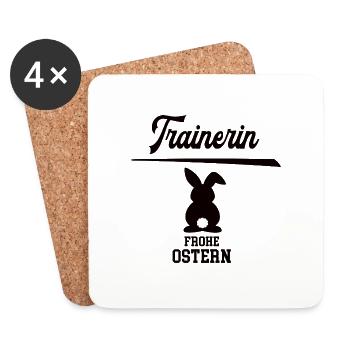 Trainerin Frohe Ostern Oster Outfit Trainer Frauen - Untersetzer (4er-Set) - Weiß - Vorne