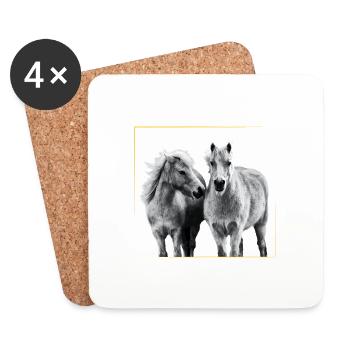 Horse - Horses - Pony - Coasters (set of 4) - white - Front