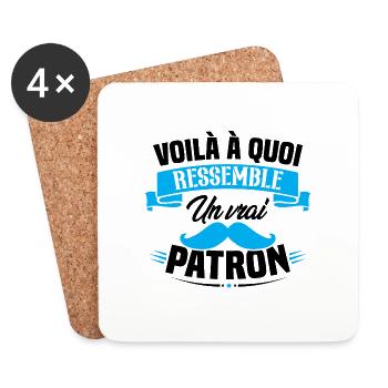Voilà à quoi ressemble un vrai patron - Dessous de verre (lot de 4) - blanc - Devant