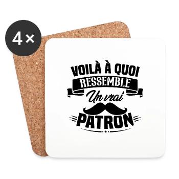 Voilà à quoi ressemble un vrai patron - Dessous de verre (lot de 4) - blanc - Devant