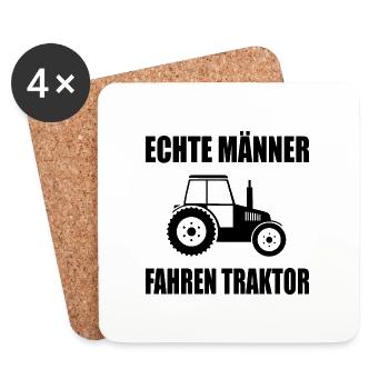 Traktor - Untersetzer (4er-Set) - Weiß - Vorne