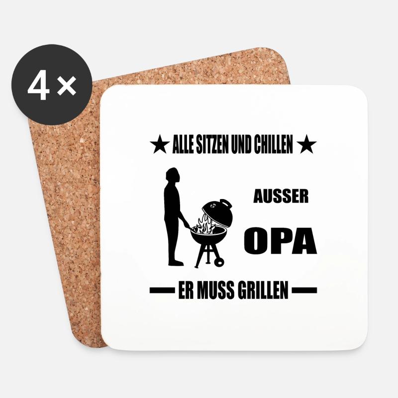 Opa - Untersetzer (4er-Set) - Weiß