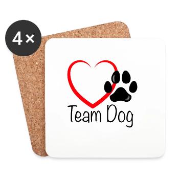 Team Dog Herz - Untersetzer (4er-Set) - Weiß - Vorne