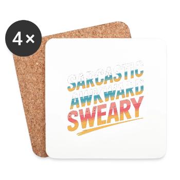 Sarcastic Awkward Sweary 7 - Untersetzer (4er-Set) - Weiß - Vorne