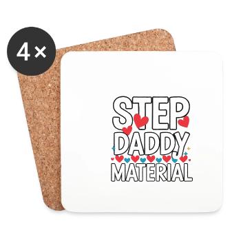 Step Daddy Material 15 - Untersetzer (4er-Set) - Weiß - Vorne