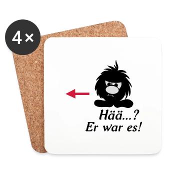 kleines Monster Smuffel hää er war es - Untersetzer (4er-Set) - Weiß - Vorne
