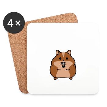 hamster - Dessous de verre (lot de 4) - blanc - Devant