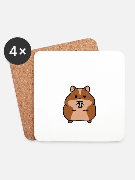 hamster - Coasters (set of 4) - white