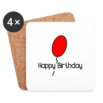 ALLES GUTE ZUM GEBURTSTAG. ALLES GUTE ZUM GEBURTSTAG. JAHRESTAG. - Untersetzer (4er-Set) - Weiß - Vorne