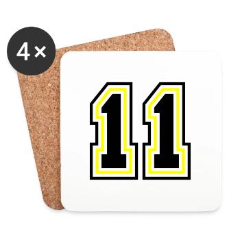 11 Number symbol - Coasters (set of 4) - white - Front