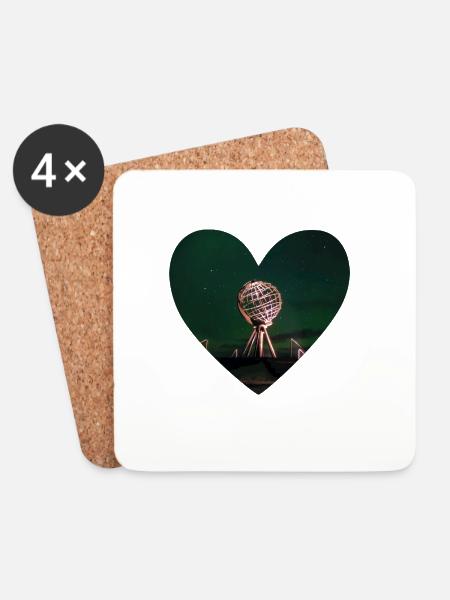 North Cape Heart - Coasters (set of 4) - white