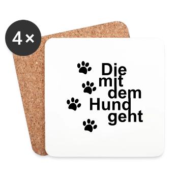 Dog Hund - Untersetzer (4er-Set) - Weiß - Vorne