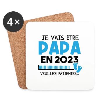 Je vais être papa en 2023 veuillez patienter... - Dessous de verre (lot de 4) - blanc - Devant