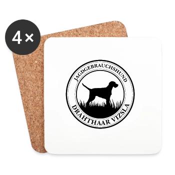 Drahthaar Vizsla Jagdgebrauchshund Hunde Wilsigns - Untersetzer (4er-Set) - Weiß - Vorne