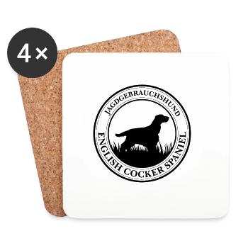 English Cocker Spaniel Jagdgebrauchshund Wilsigns - Untersetzer (4er-Set) - Weiß - Vorne