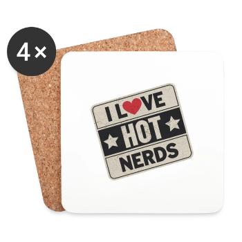 I Love Hot Nerds 24 - Untersetzer (4er-Set) - Weiß - Vorne