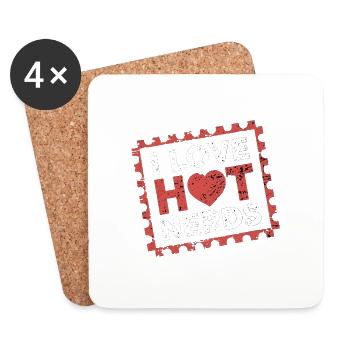 I Love Hot Nerds 21 - Untersetzer (4er-Set) - Weiß - Vorne