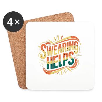 Swearing Helps 10 - Untersetzer (4er-Set) - Weiß - Vorne