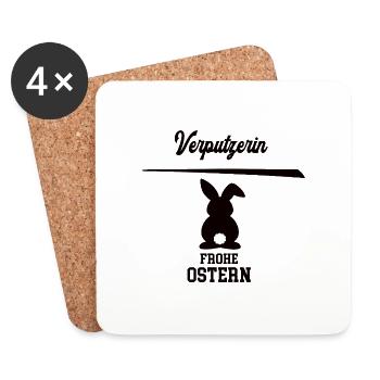 Verputzerin Frohe Ostern Oster Outfit Verputzer - Untersetzer (4er-Set) - Weiß - Vorne